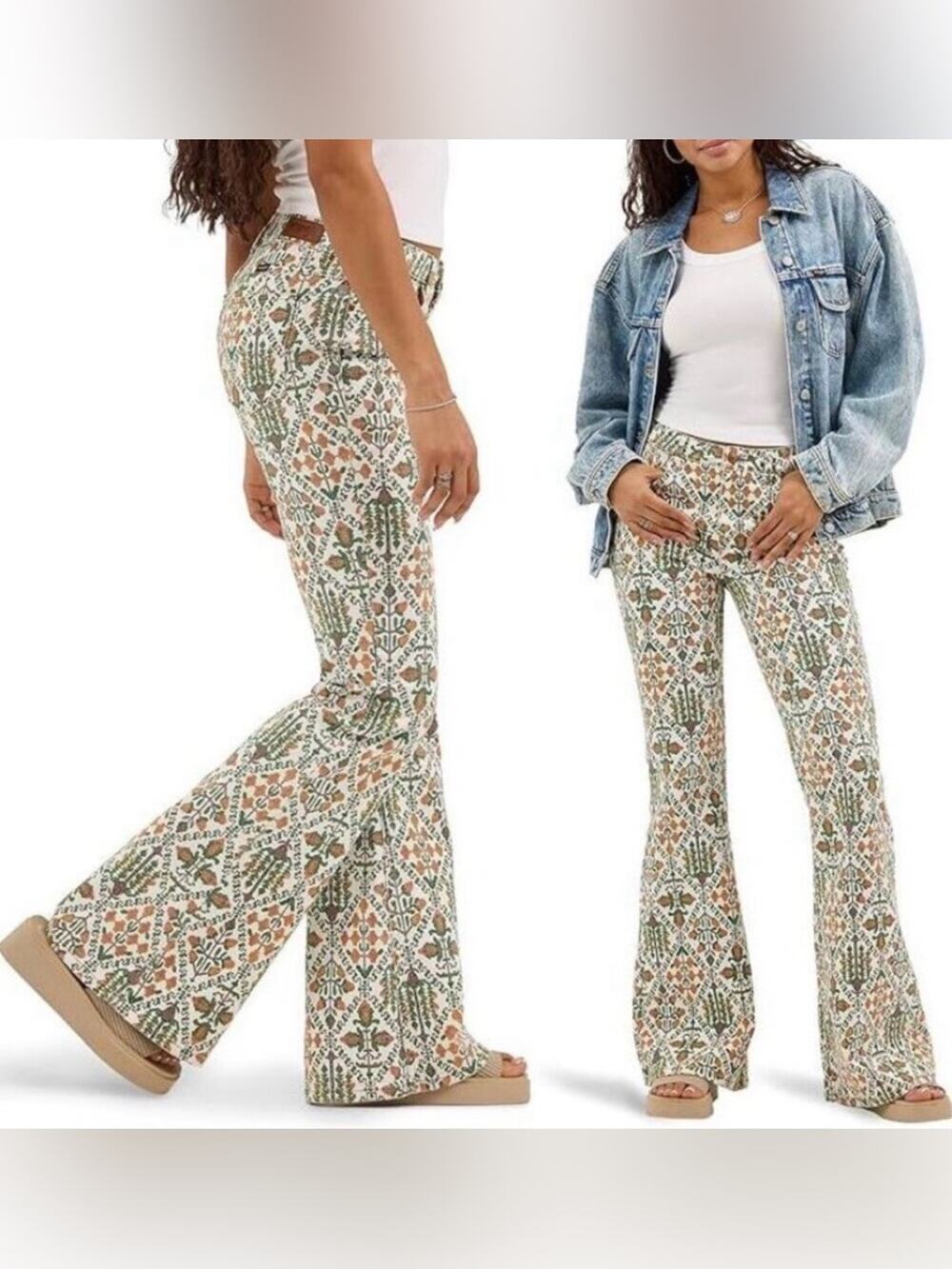 NEW Wrangler Fierce Flare High
Rise JEANS Size 6X32
Green Vintage Garden NWT